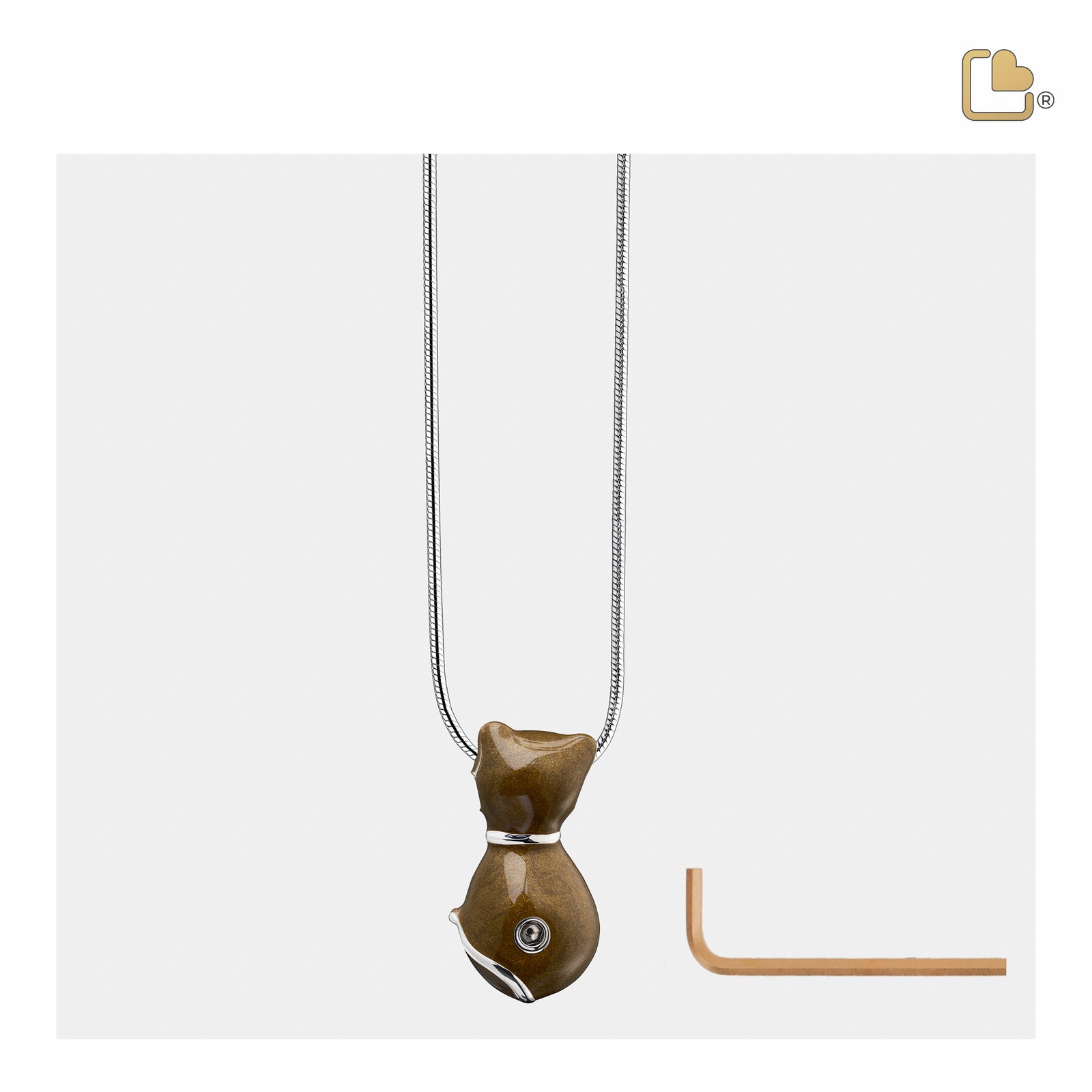 PD1262 PrincessCat Ashes Pendant Pearl Bronze & Pol Silver w/Swarovski®