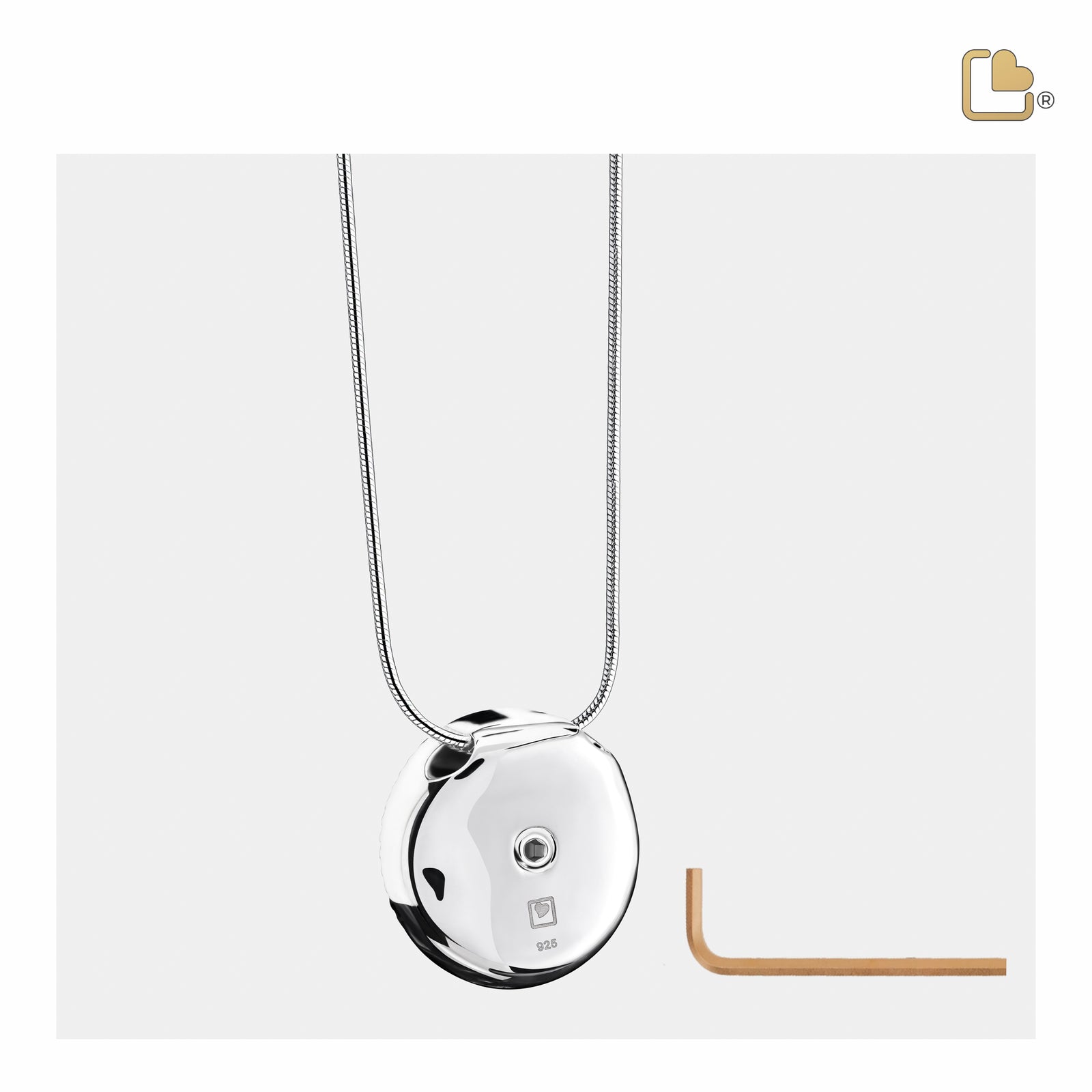 PD1320 Peace Mother of Pearl Ashes Pendant Pol Silver