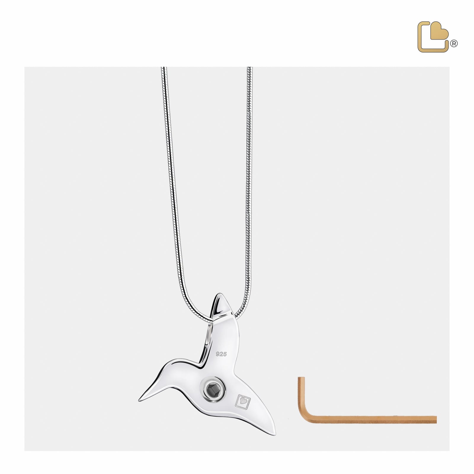 PD1350 HummingBird Ashes Pendant Pol Silver