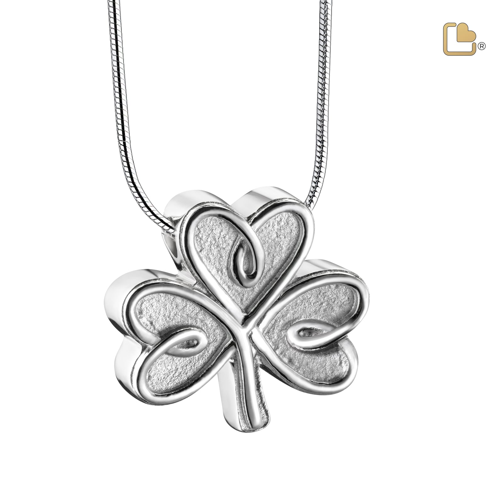 PD1491 CelticShamrock Ashes Pendant Pol & Bru Silver