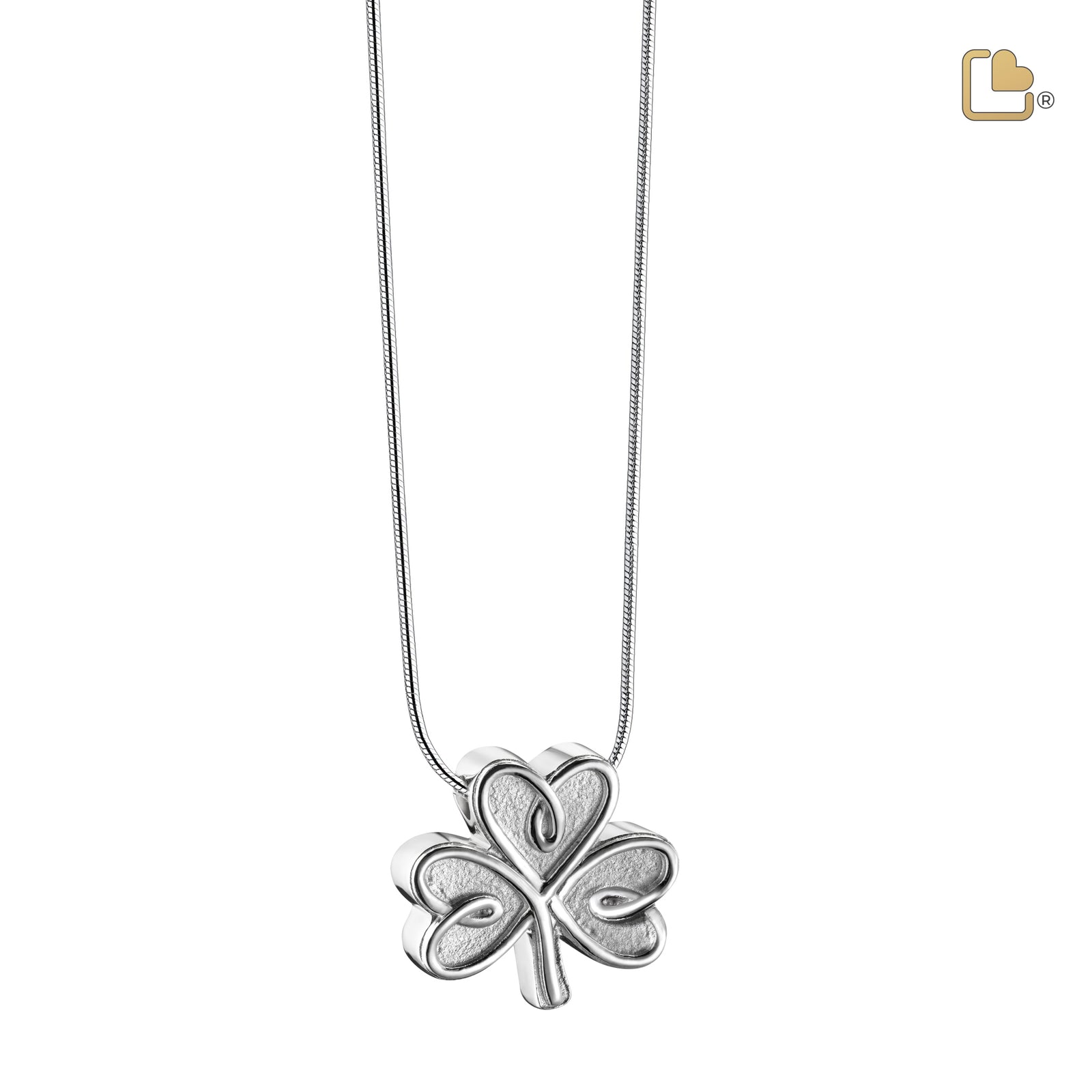 PD1491 CelticShamrock Ashes Pendant Pol & Bru Silver