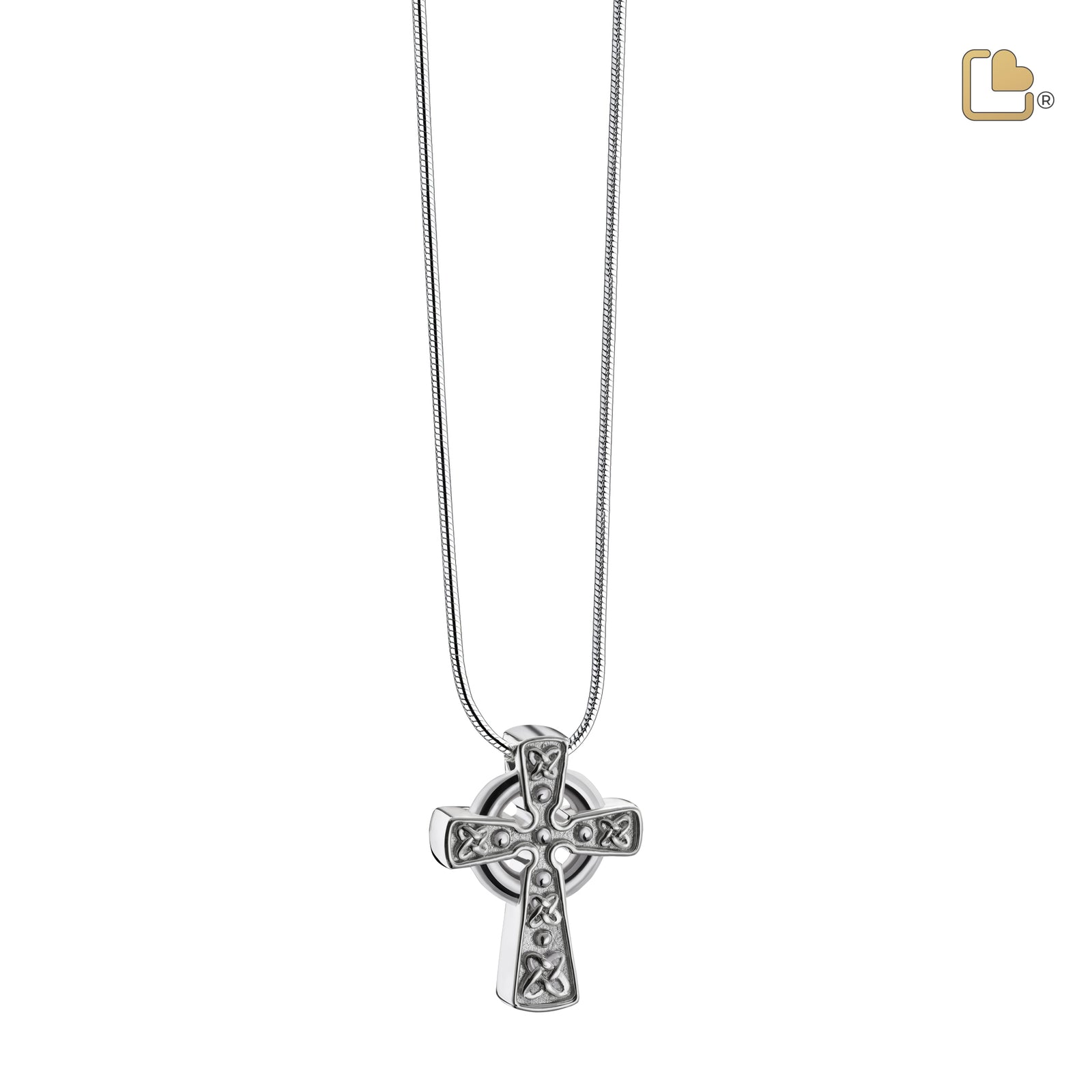 PD1492 CelticCrosswithKnots Ashes Pendant Pol & Bru Silver
