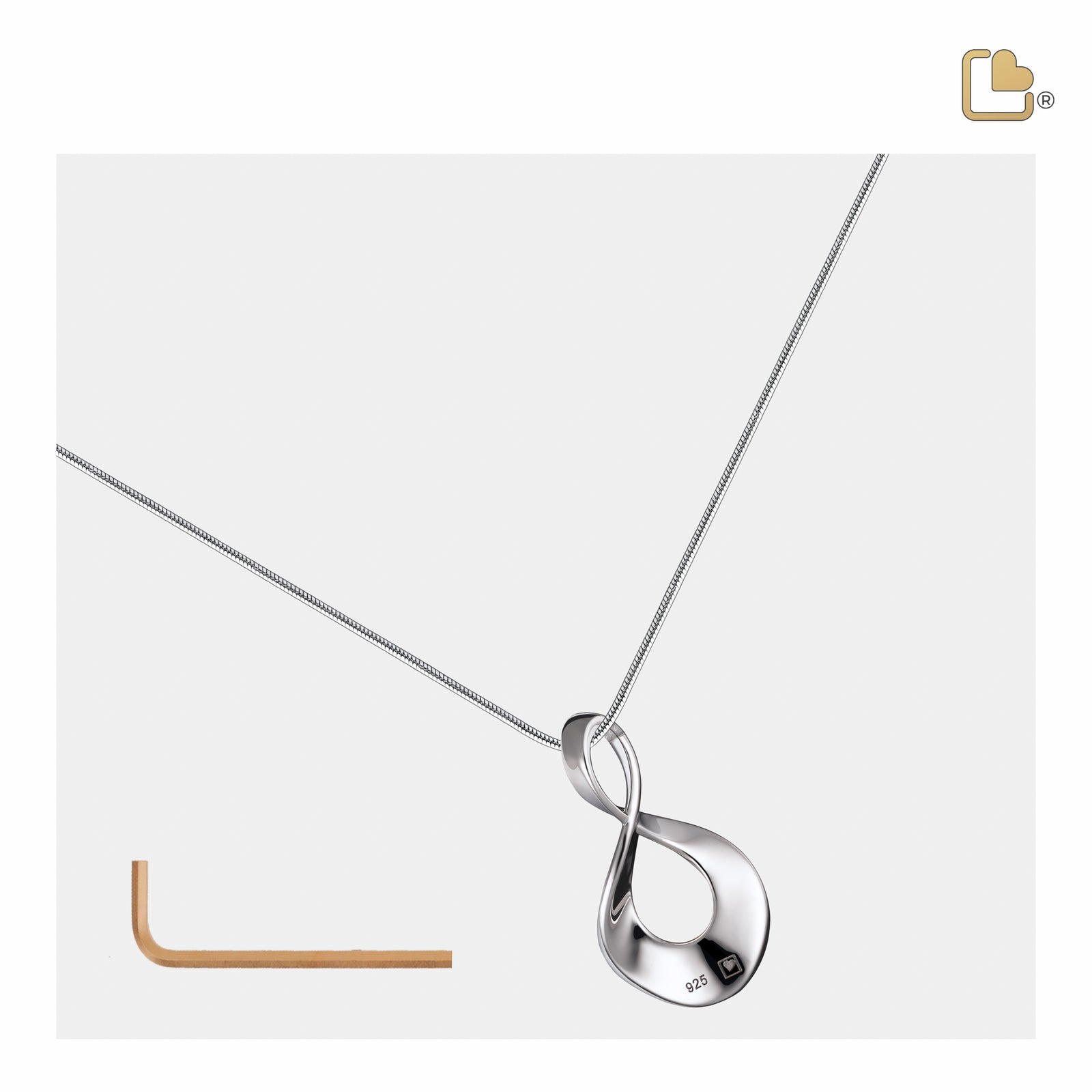 PD1501 InfiniteLove Ashes Pendant Pol Silver