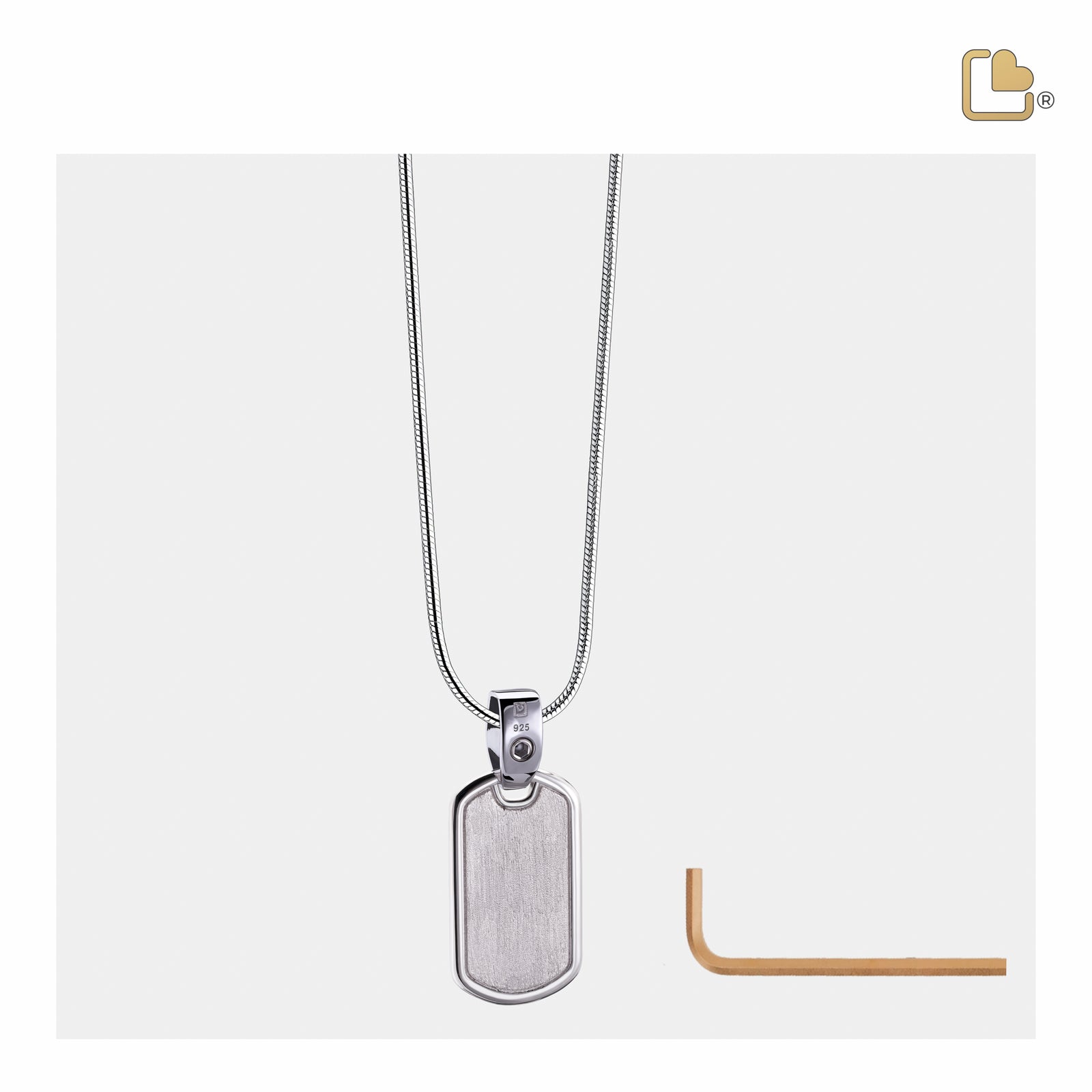 PD1512 LoveTag Ashes Pendant Pol & Bru Silver