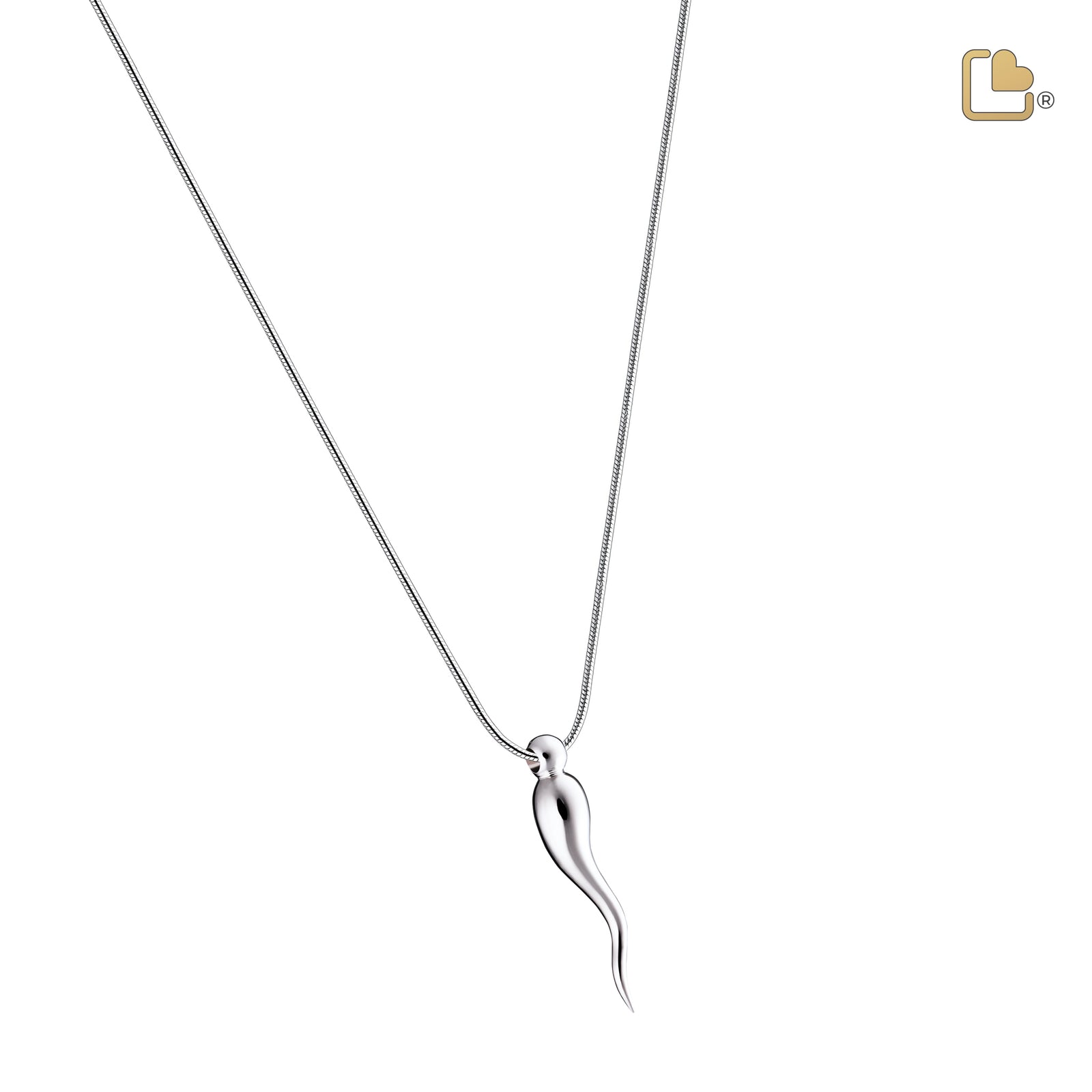 PD1520 ItalianHorn Ashes Pendant Pol Silver