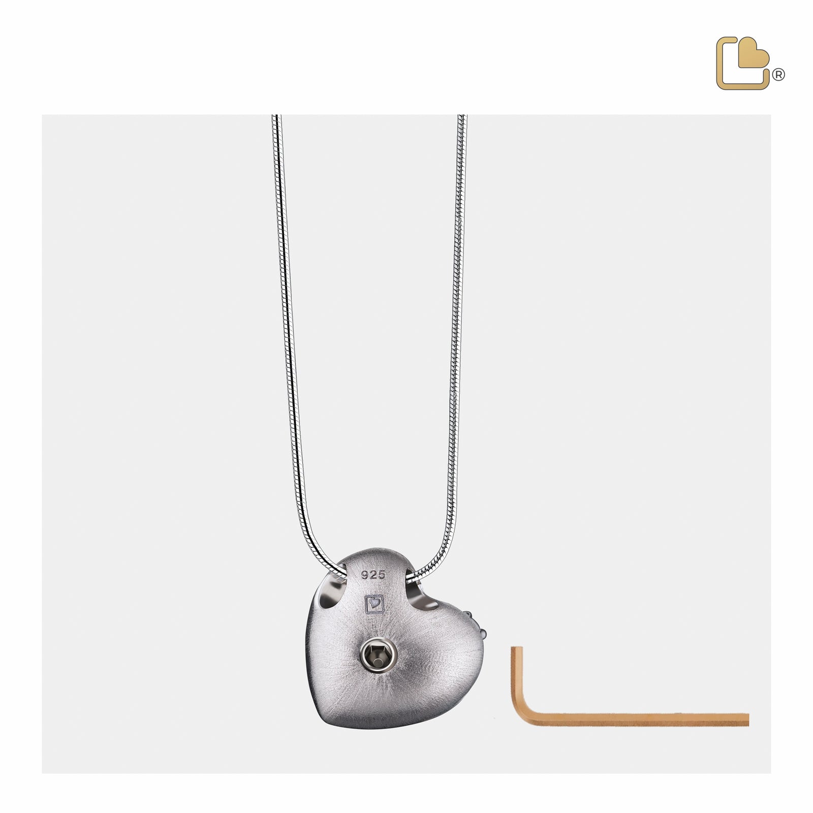 PD1530 Leaning Heart Ashes Pendant Pol RoseGold Vermeil w/Zirconia