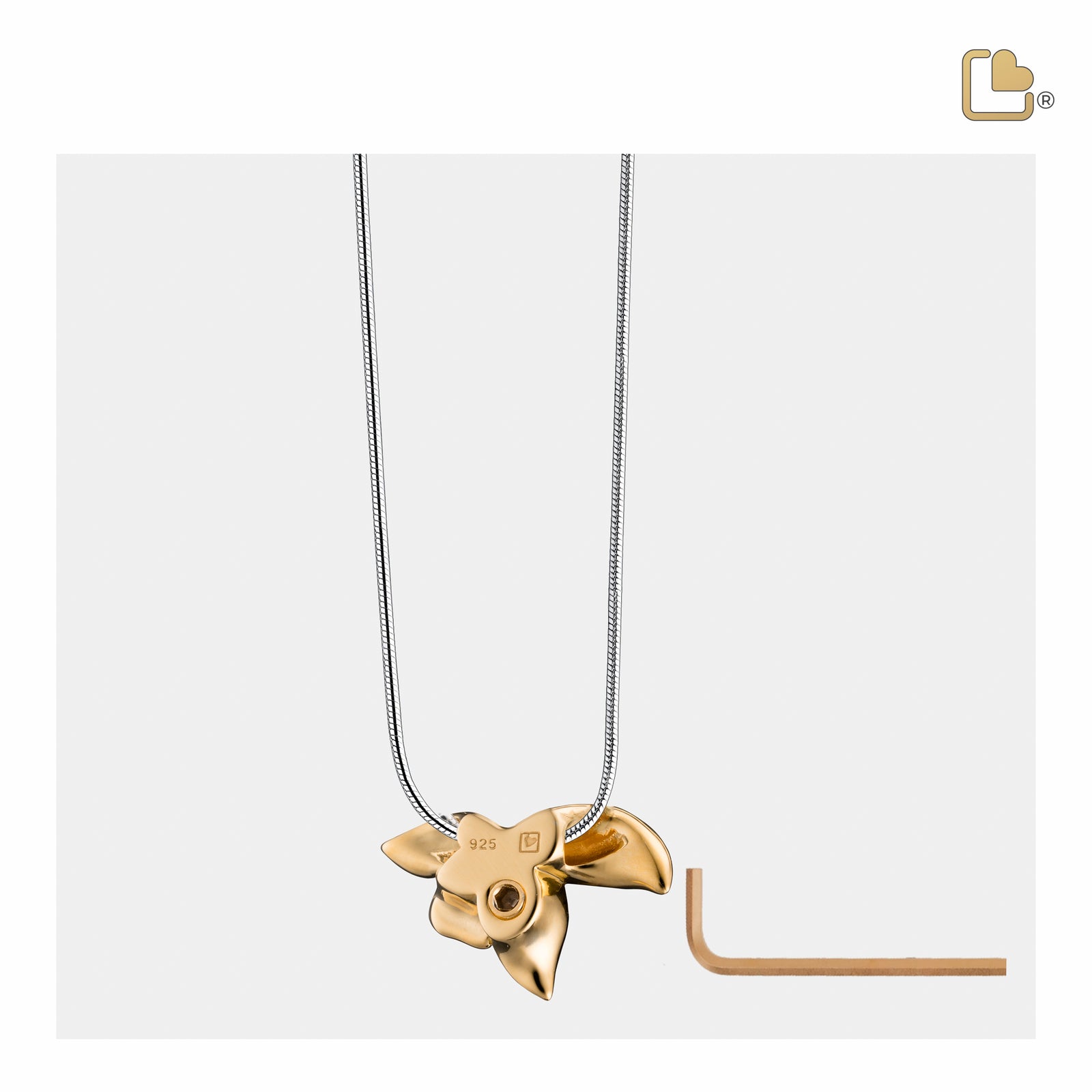 PD1540 Orchid Ashes Pendant Pol Gold Vermeil