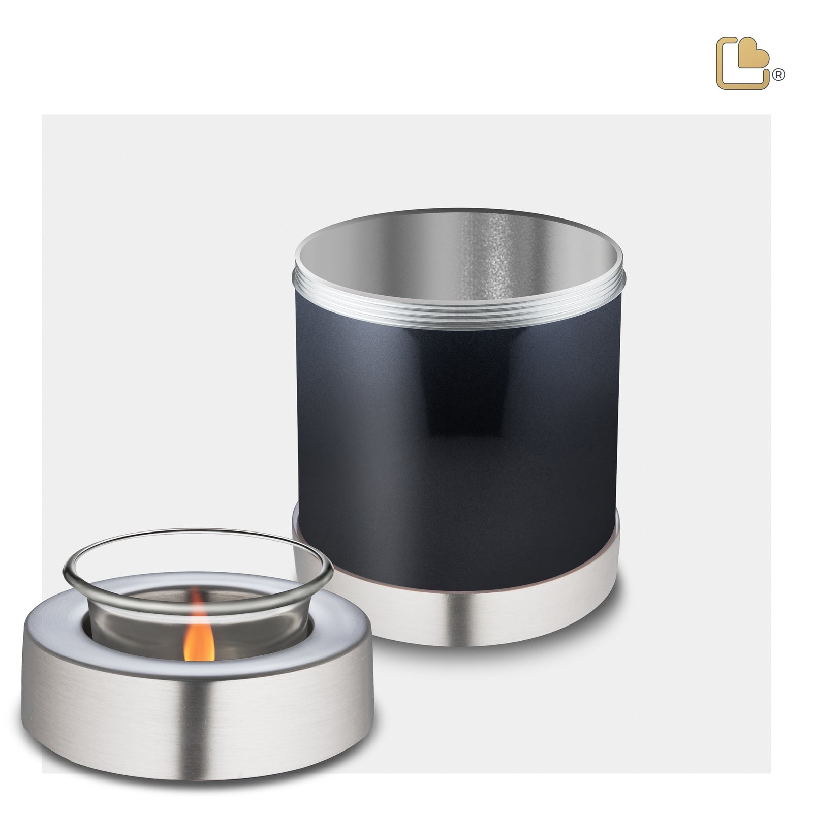T650 Tealight Urn Midnight & Bru Pewter
