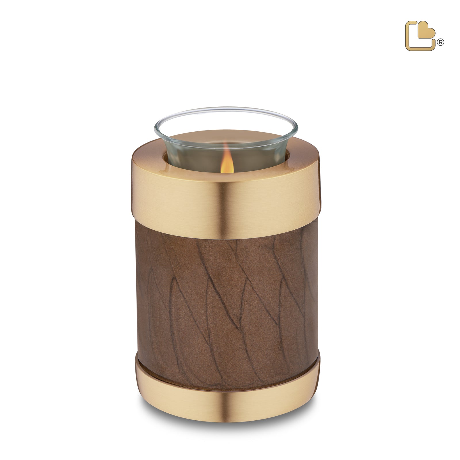 T652 Tealight Urn Pearl Bronze & Bru Gold