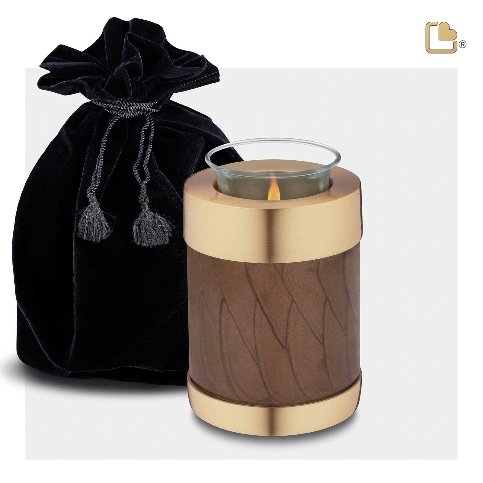 T652 Tealight Urn Pearl Bronze & Bru Gold