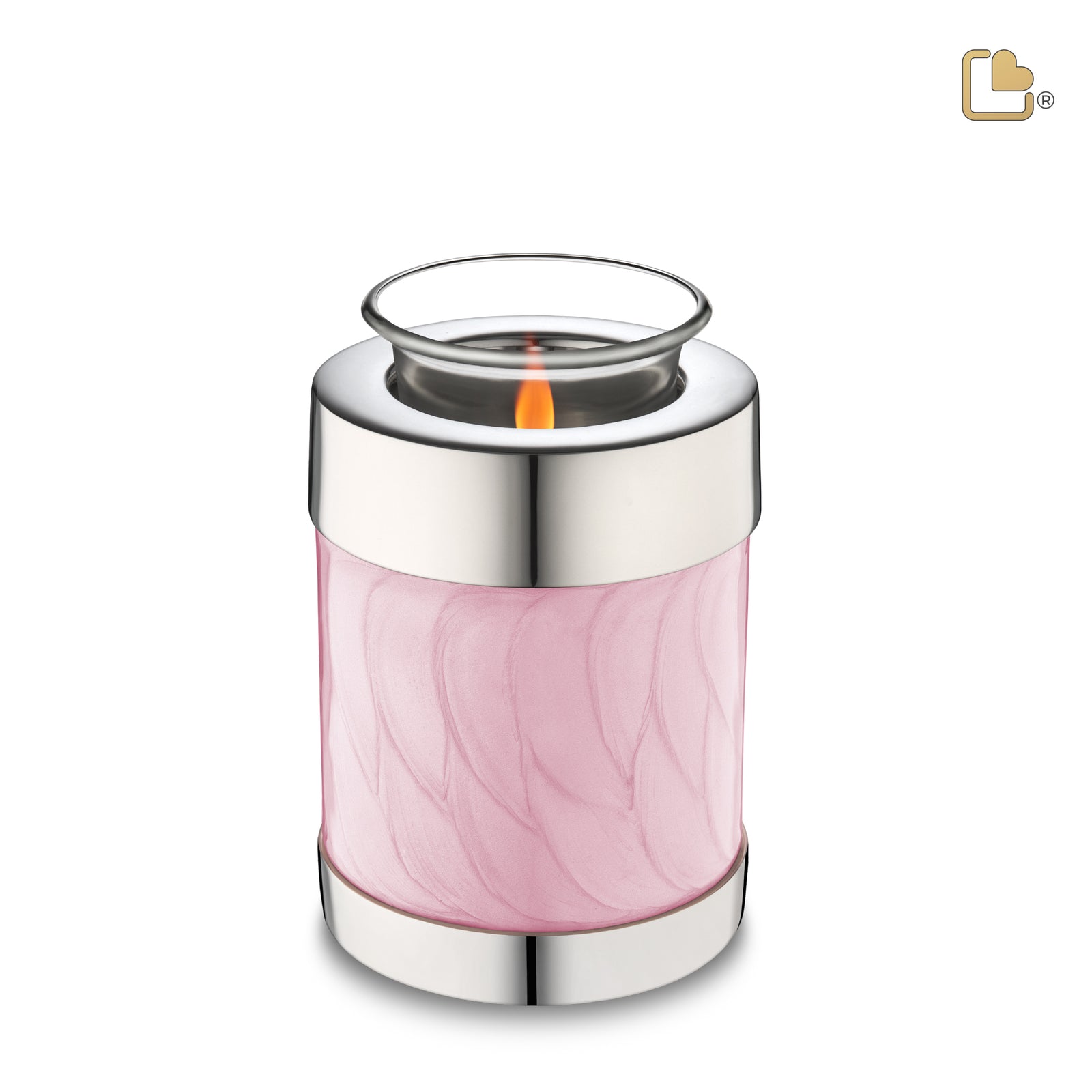 T667 Tealight Urn Pearl Pink & Pol Silver