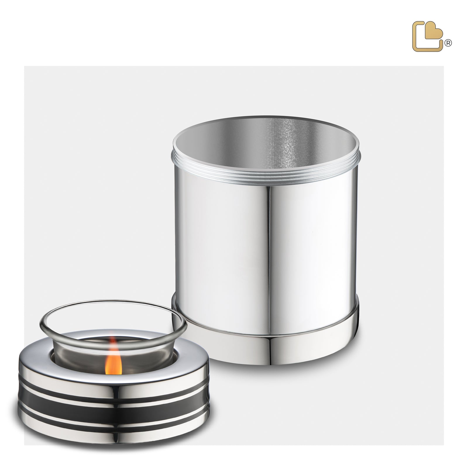 T669 ArtDeco Tealight Urn Pol Silver