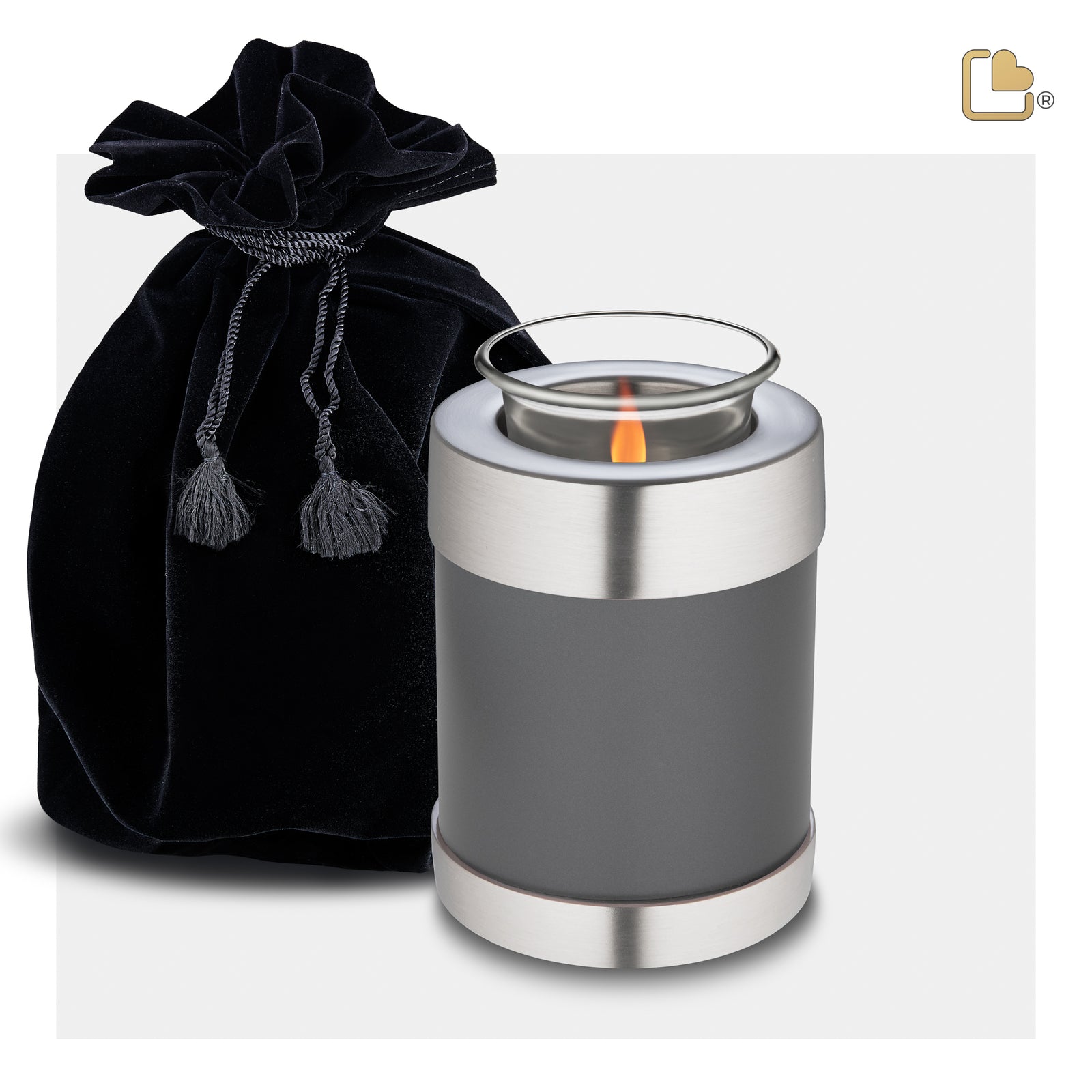 T673 Tealight Urn Slate & Bru Pewter
