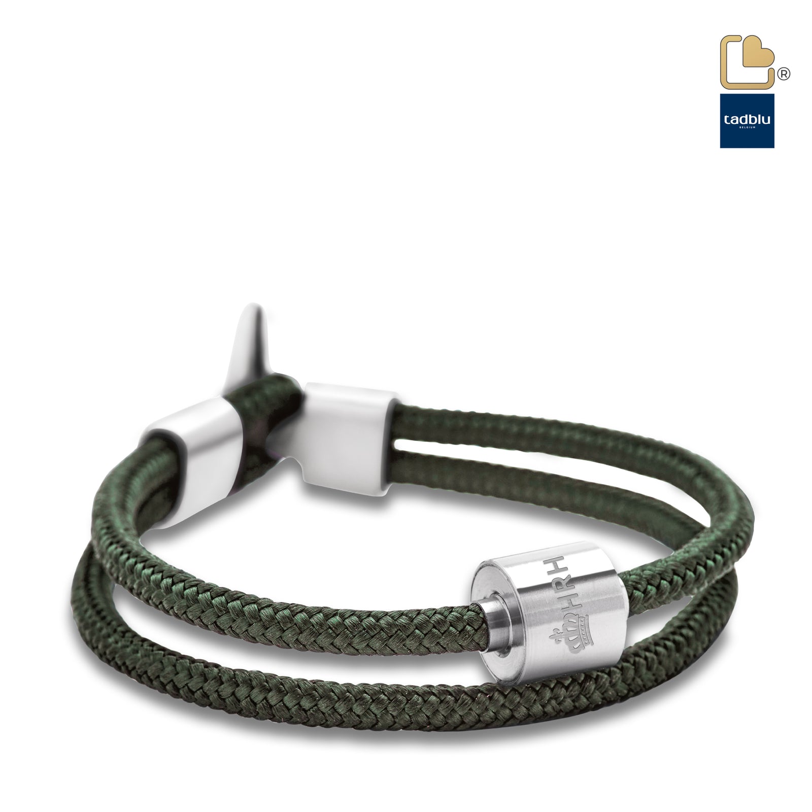 TB-BC10-XL Memento Bracelet (XL) Cord Brushed Ashes Bead Nato Green