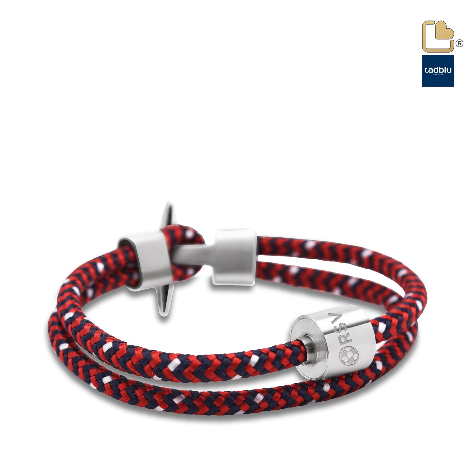 TB-BC9-XL Memento Bracelet (XL) Cord Brushed Ashes Bead Red-Black