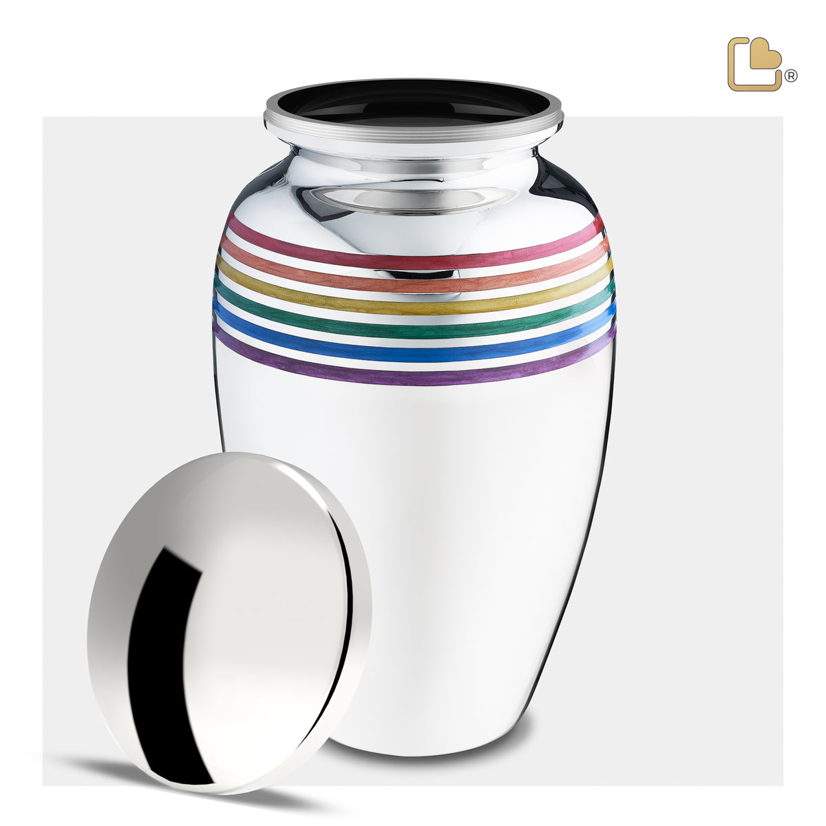 A222   ArtDeco Pride Standard Adult Urn Pol Silver