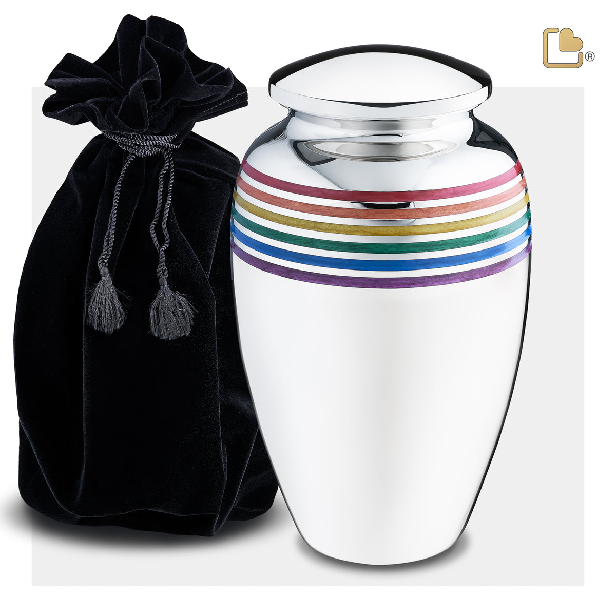 A222   ArtDeco Pride Standard Adult Urn Pol Silver