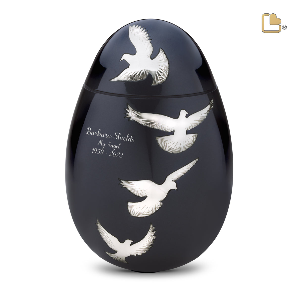 A270   Nirvana Adieu Standard Adult Urn Midnight &amp; Pol Silver