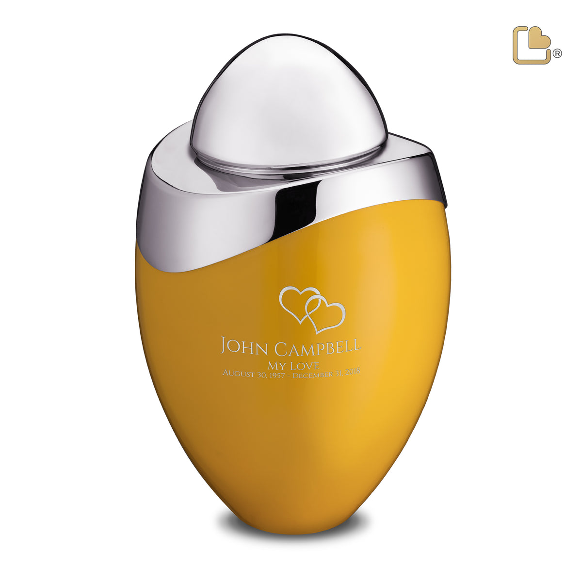 A360   Amore Standard Adult Urn Yellow &amp; Pol Silver