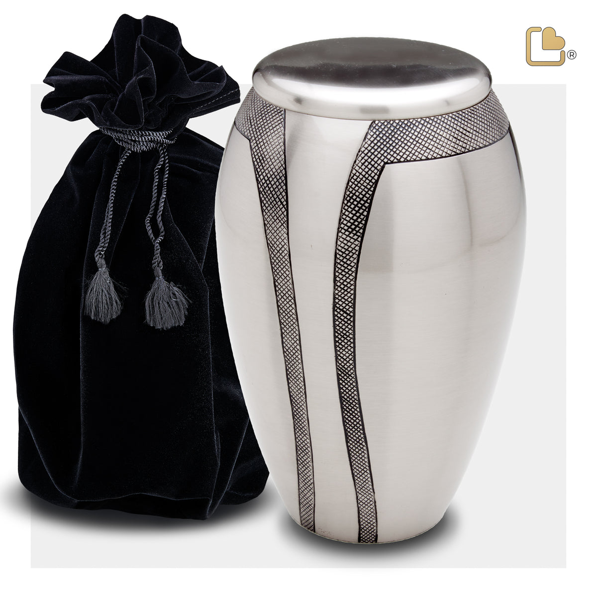 A505   Majestic Stripes Standard Adult Urn Bru Pewter