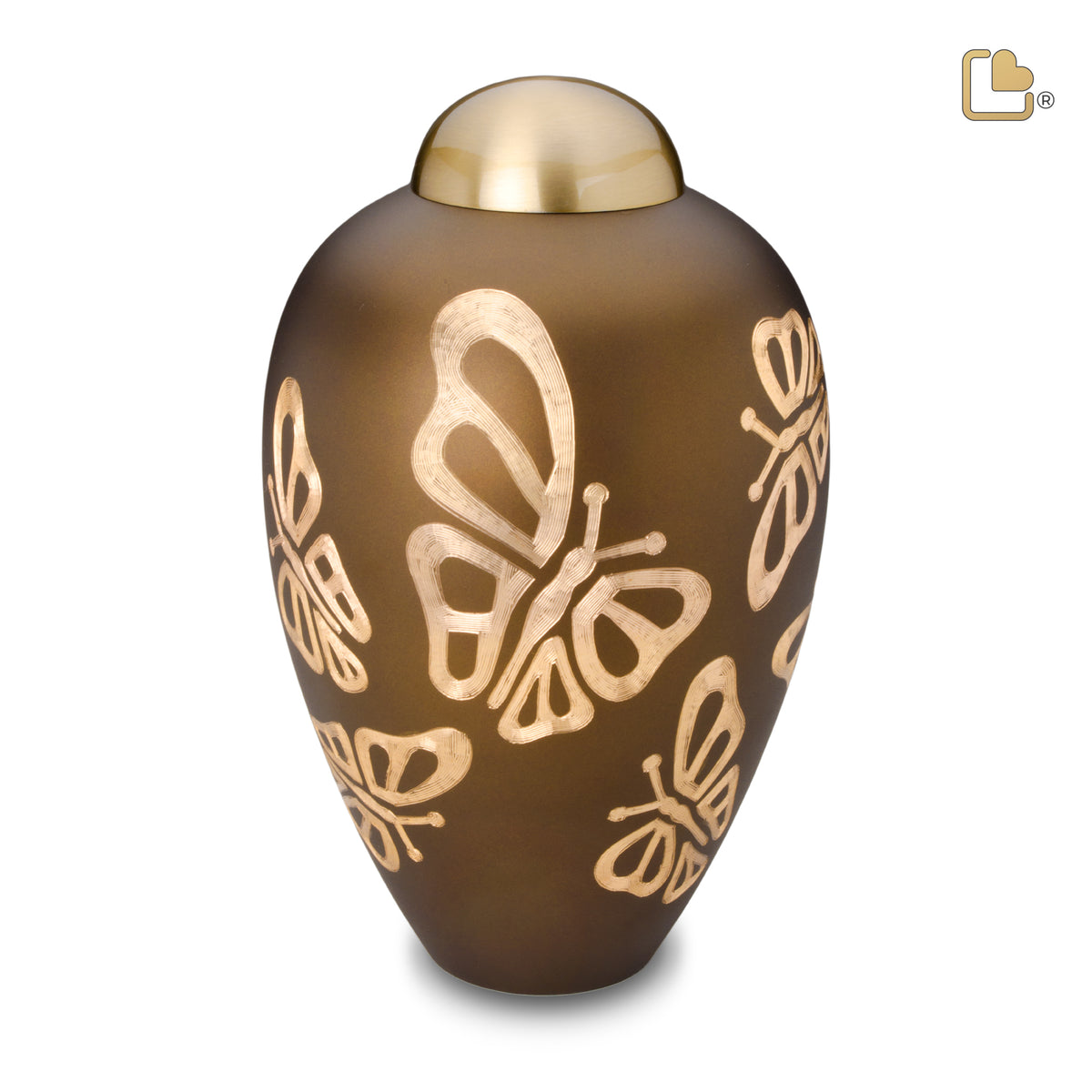 A543   Elegant Butterfly Standard Adult Urn Bronze &amp; Bru Gold