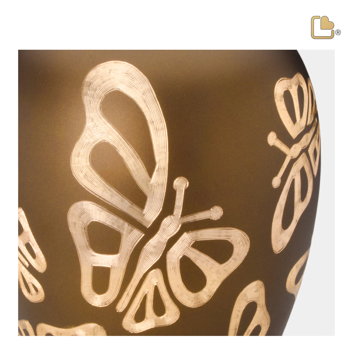 A543   Elegant Butterfly Standard Adult Urn Bronze & Bru Gold
