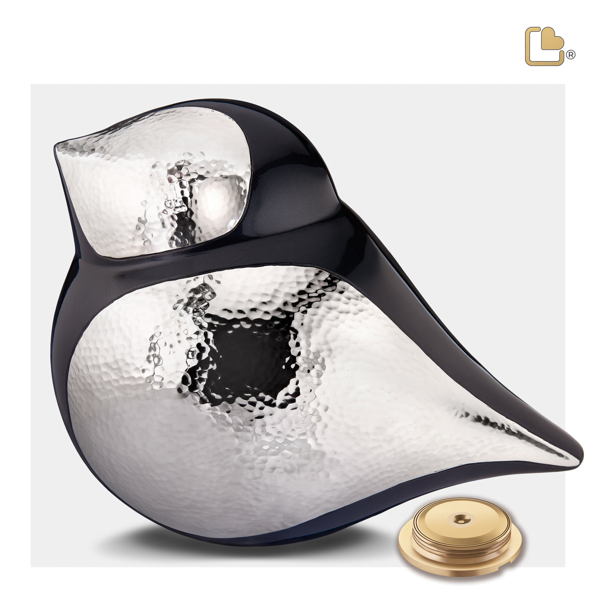 A560   SoulBird Male Standard Adult Urn Midnight & Hmd Silver