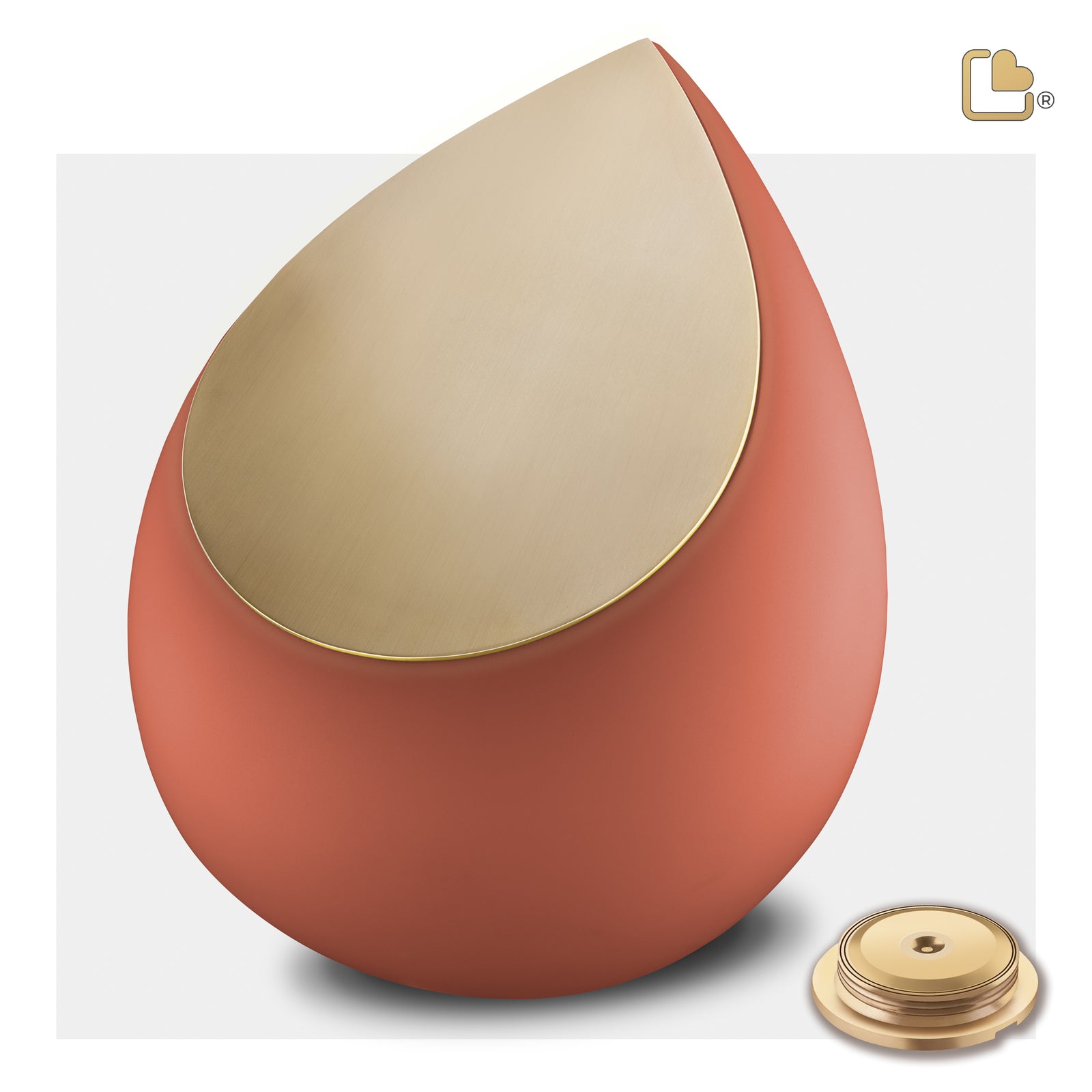 A587   Drop Standard Adult Urn Terracotta & Bru Gold