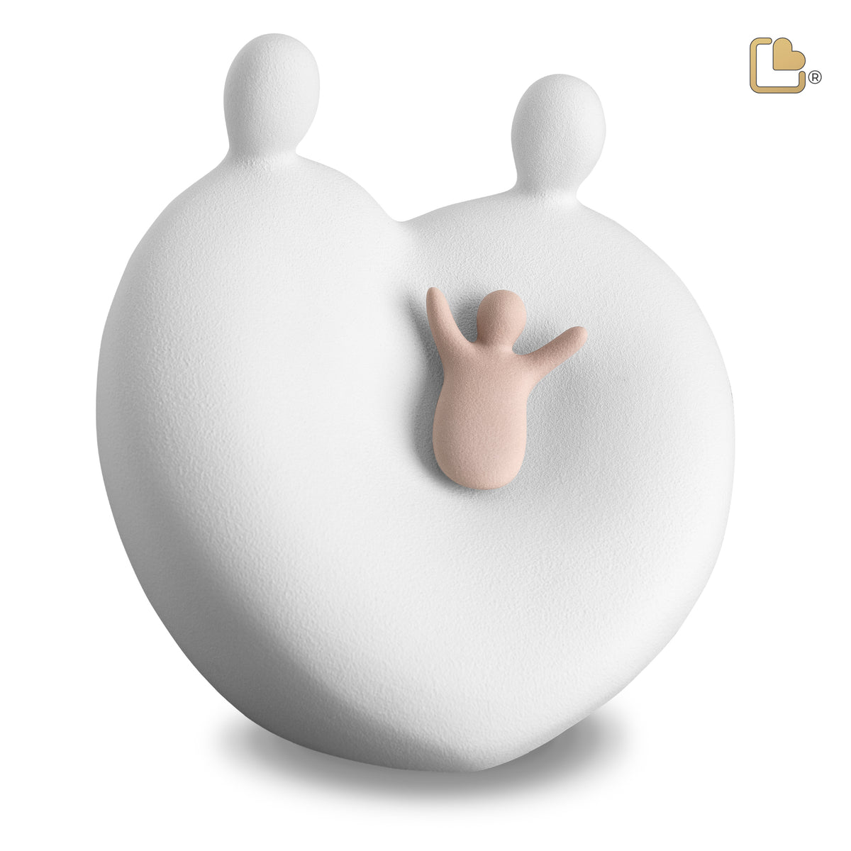 CA130   Cradle Child Urn White &amp; Pink