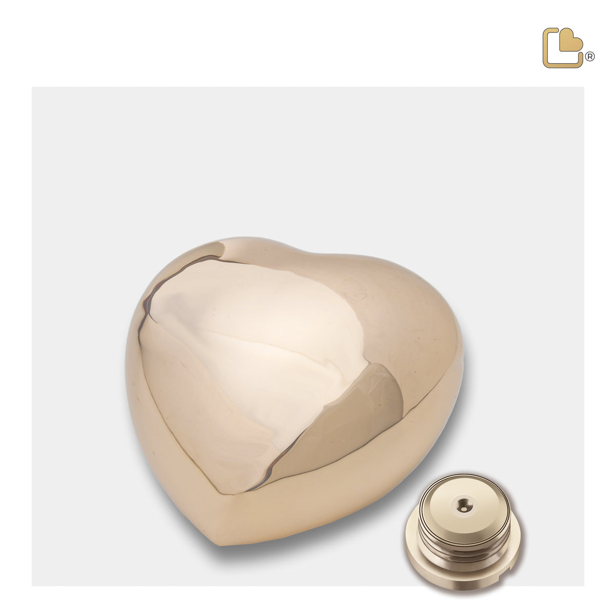 H677   Heart Keepsake Urn Pol Gold