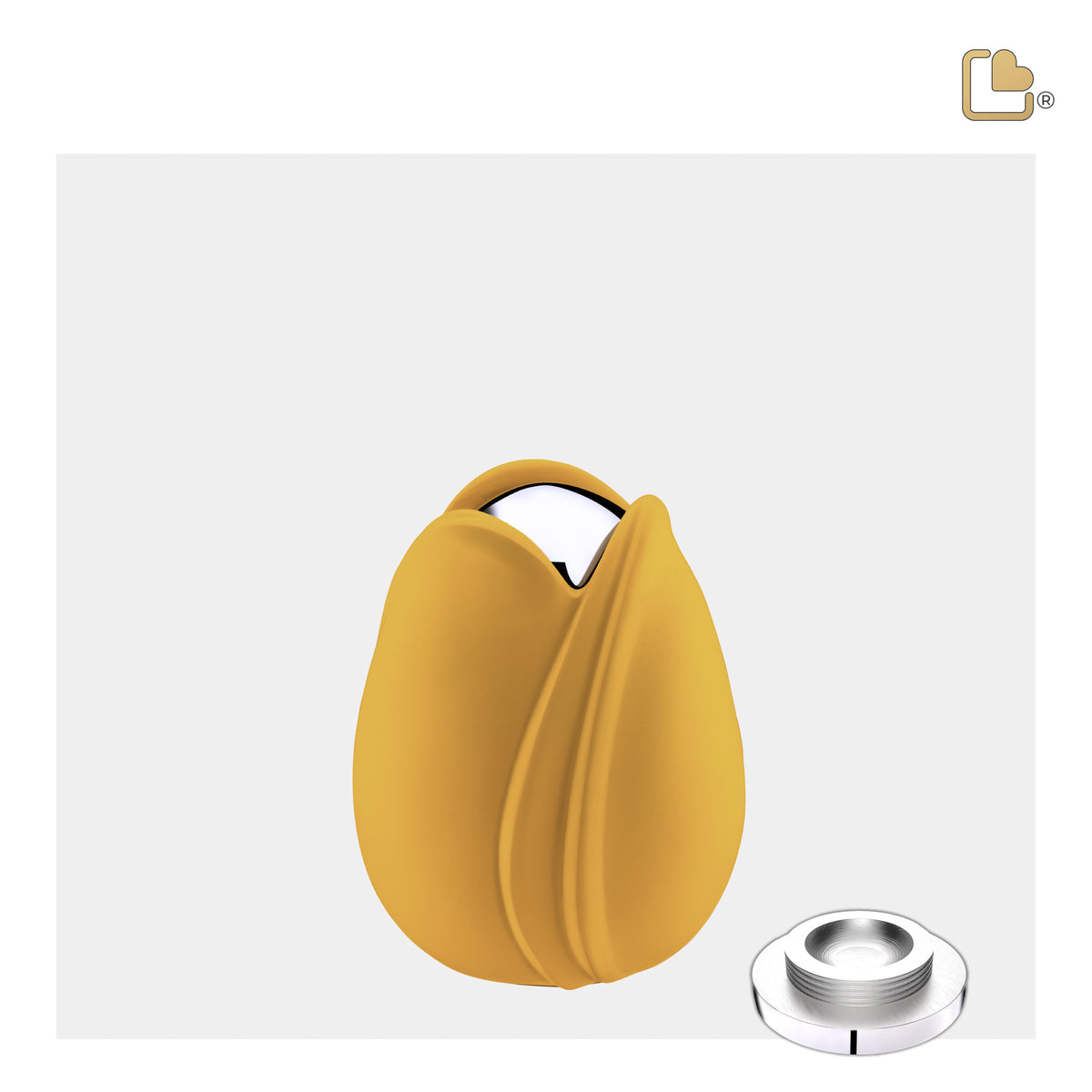 K1050   Tulip Keepsake Urn Yellow & Pol Silver