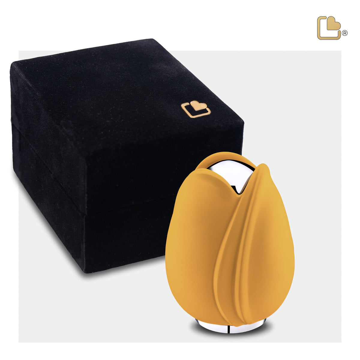 K1050   Tulip Keepsake Urn Yellow & Pol Silver