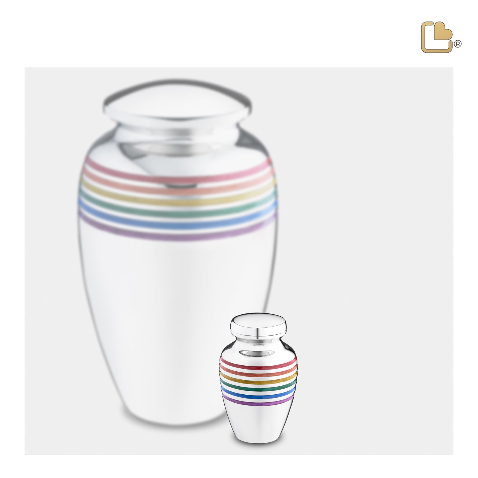 K222   ArtDeco Pride Keepsake Urn Pol Silver