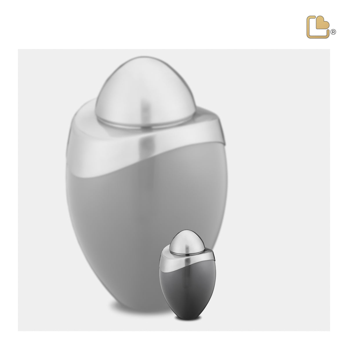 K364   Amore Keepsake Urn French Grey & Bru Pewter