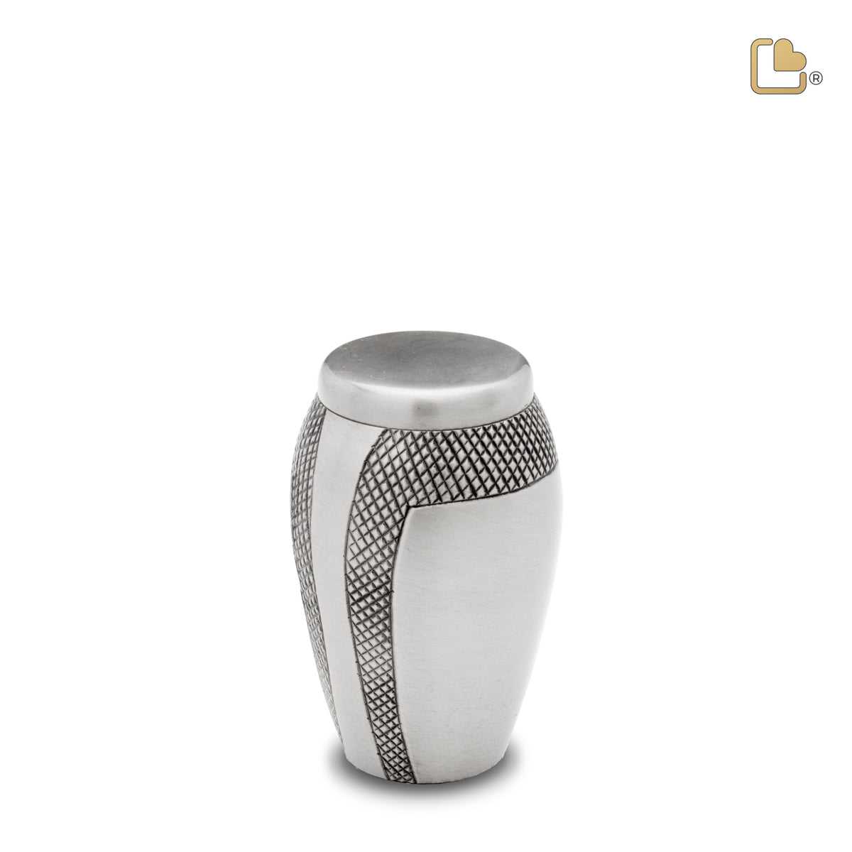 K505   Majestic Stripes Keepsake Urn Bru Pewter