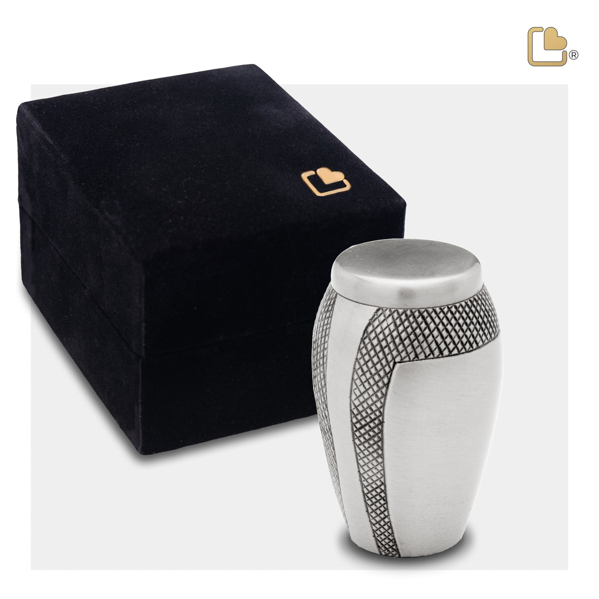 K505   Majestic Stripes Keepsake Urn Bru Pewter
