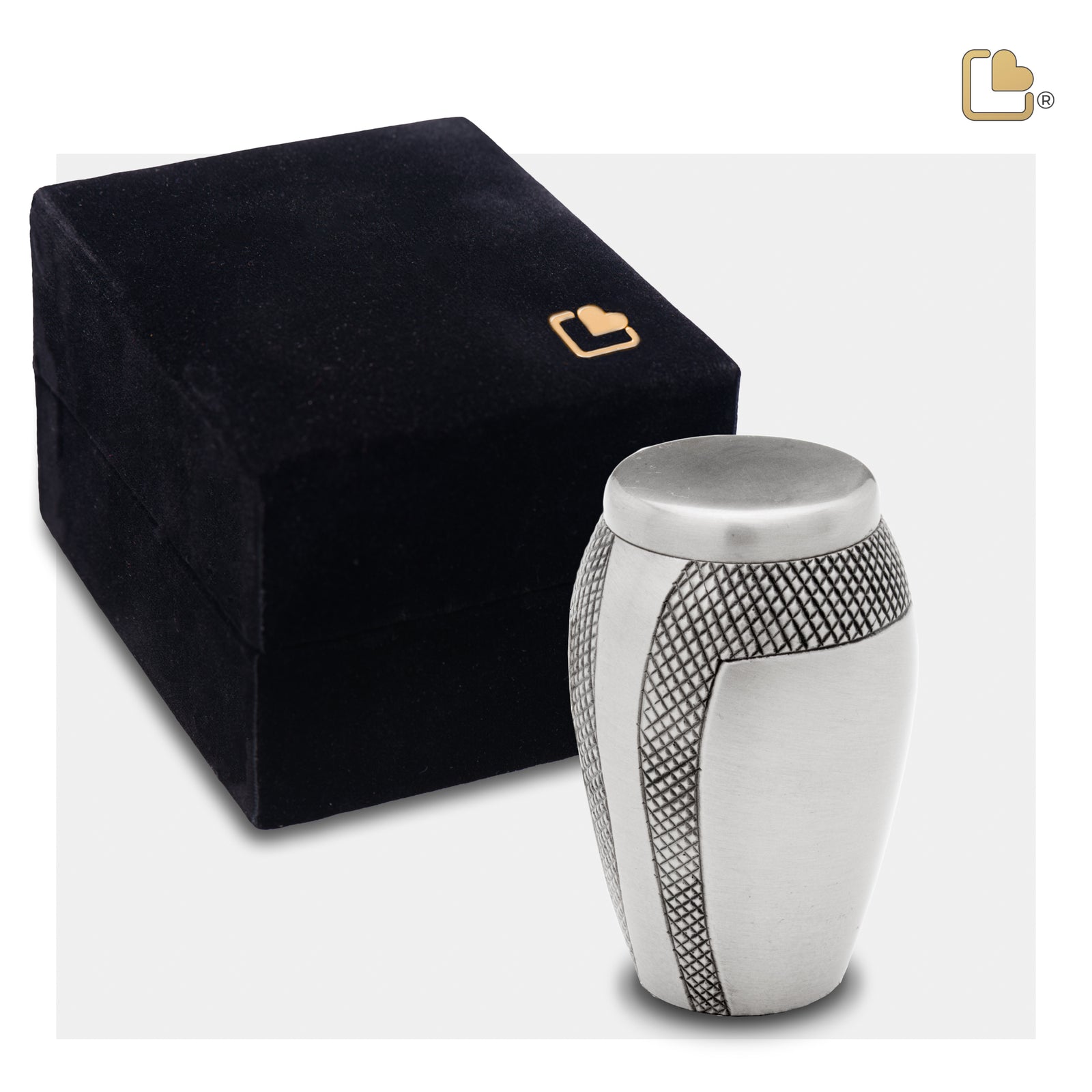 K505   Majestic Stripes Keepsake Urn Bru Pewter