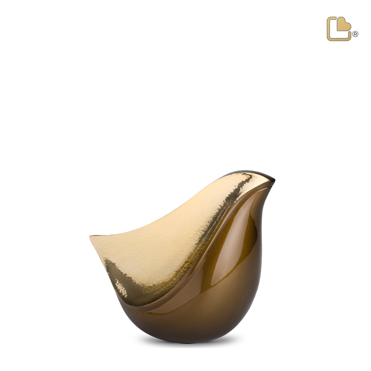 K551   LoveBird Keepsake Urn Bronze &amp; Hmd Gold