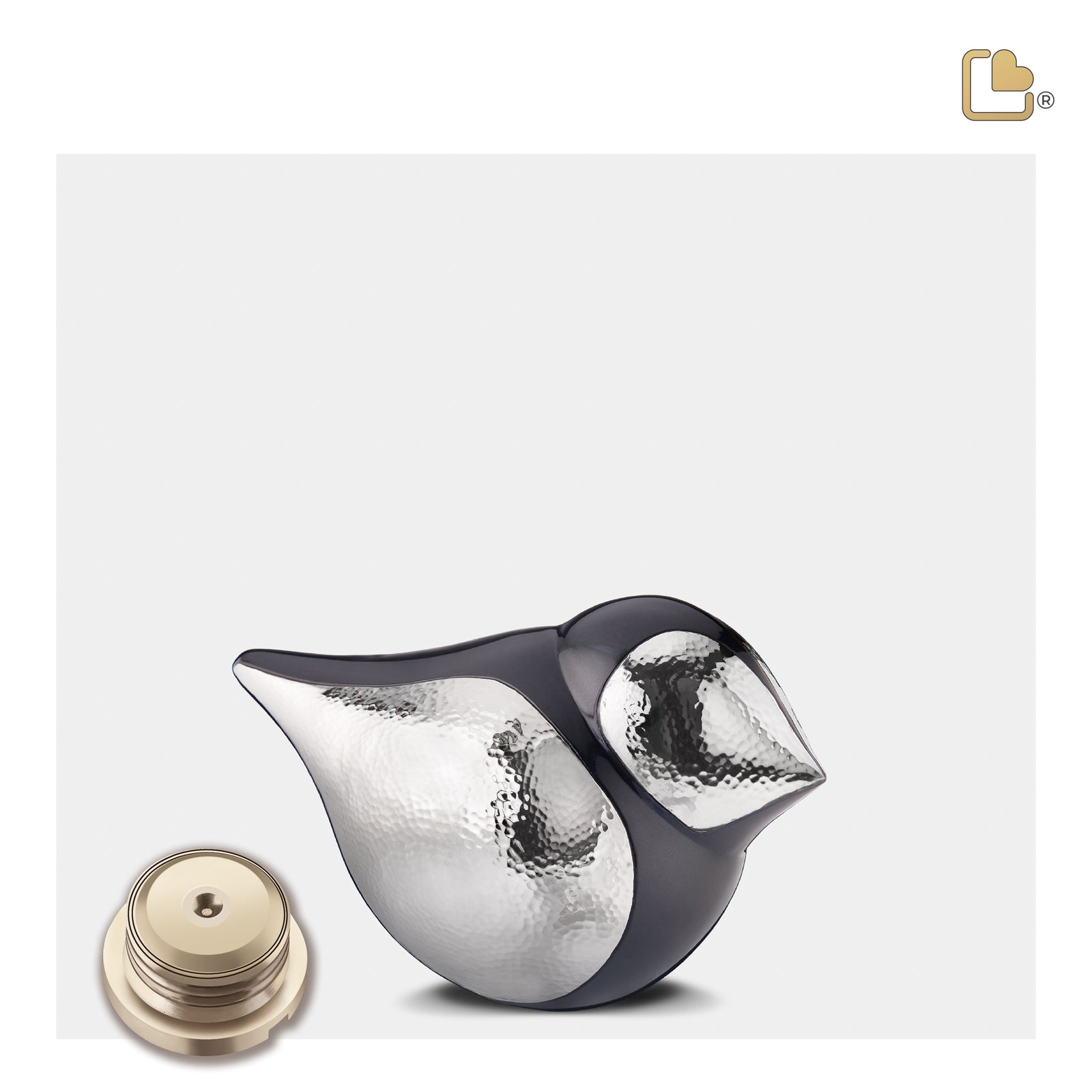 K561   SoulBird Female Keepsake Urn Midnight & Hmd Silver