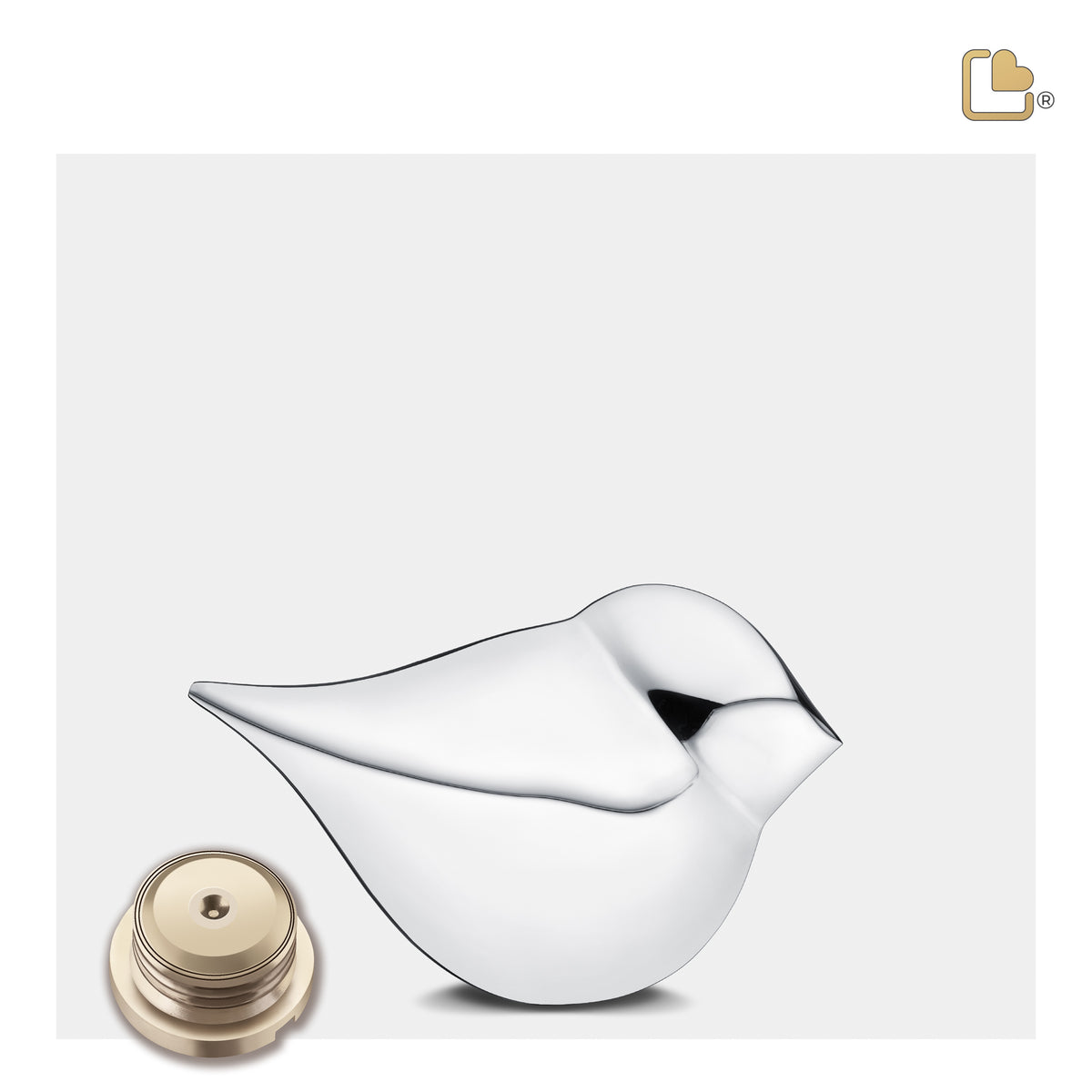 K563   SoulBird Female Keepsake Urn Pol Silver