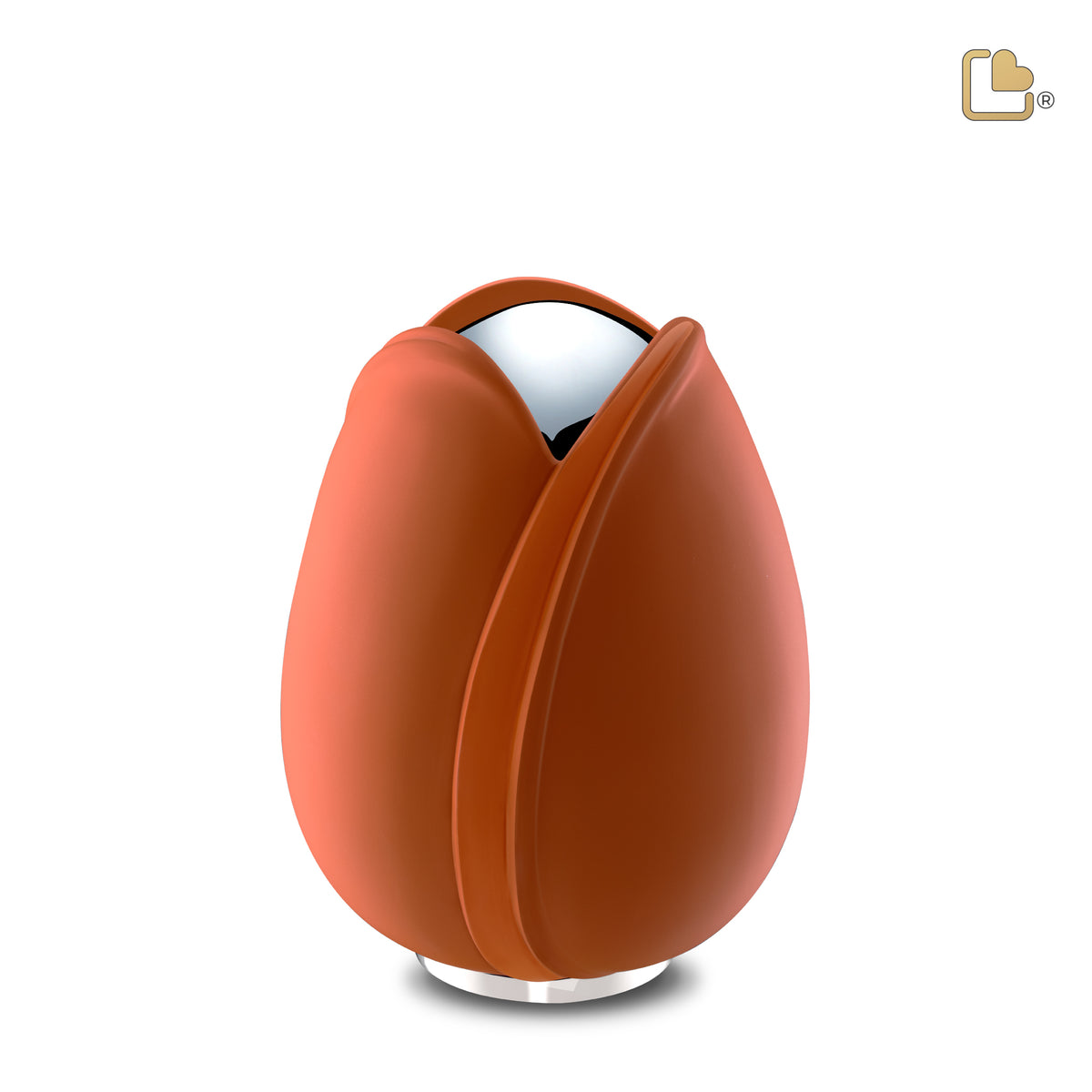 M1051   Tulip Medium Urn Orange &amp; Pol Silver