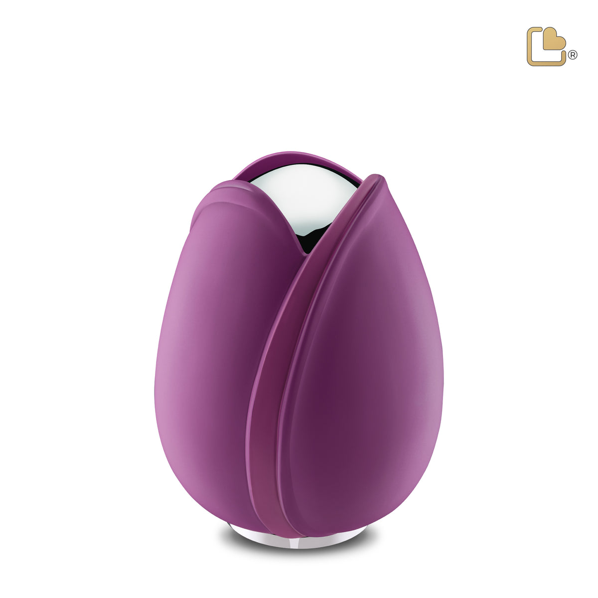 M1054   Tulip Medium Urn Purple &amp; Pol Silver