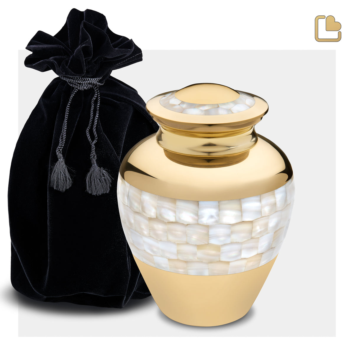 M230   Mother of Pearl Medium Urn Pol Gold