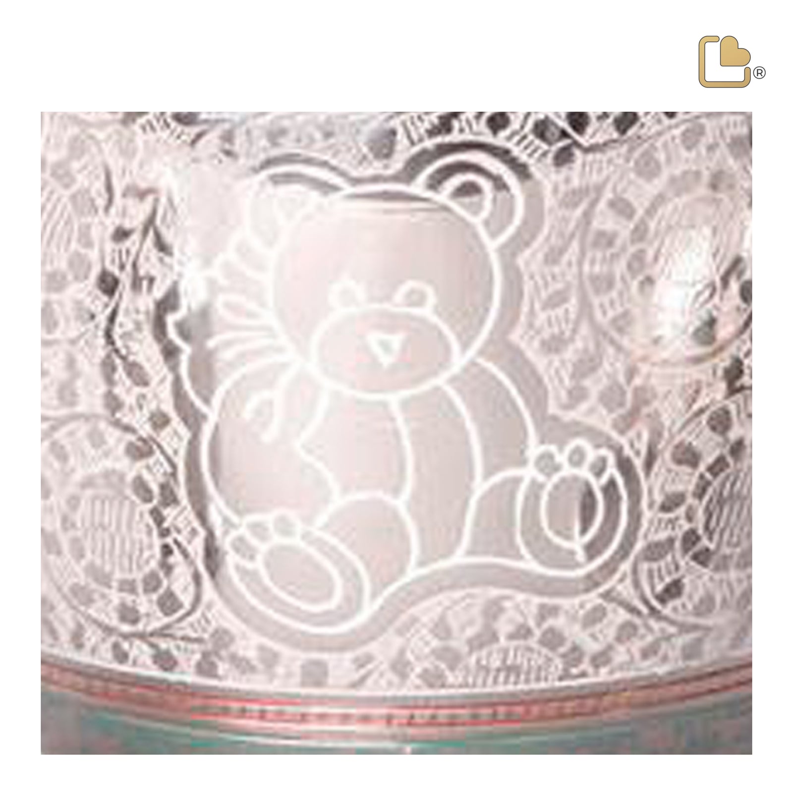 M234   TeddyBear Child Urn Pink & Pol Silver