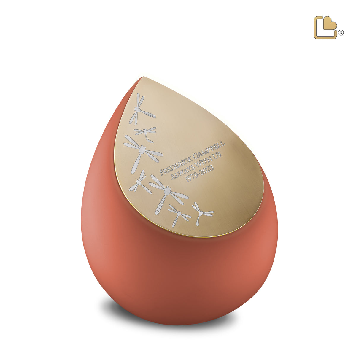 M587   Drop Medium Urn Terracotta &amp; Bru Gold