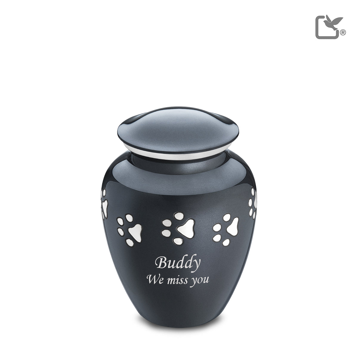 P212M   Classic Medium Pet Urn Midnight &amp; Bru Pewter
