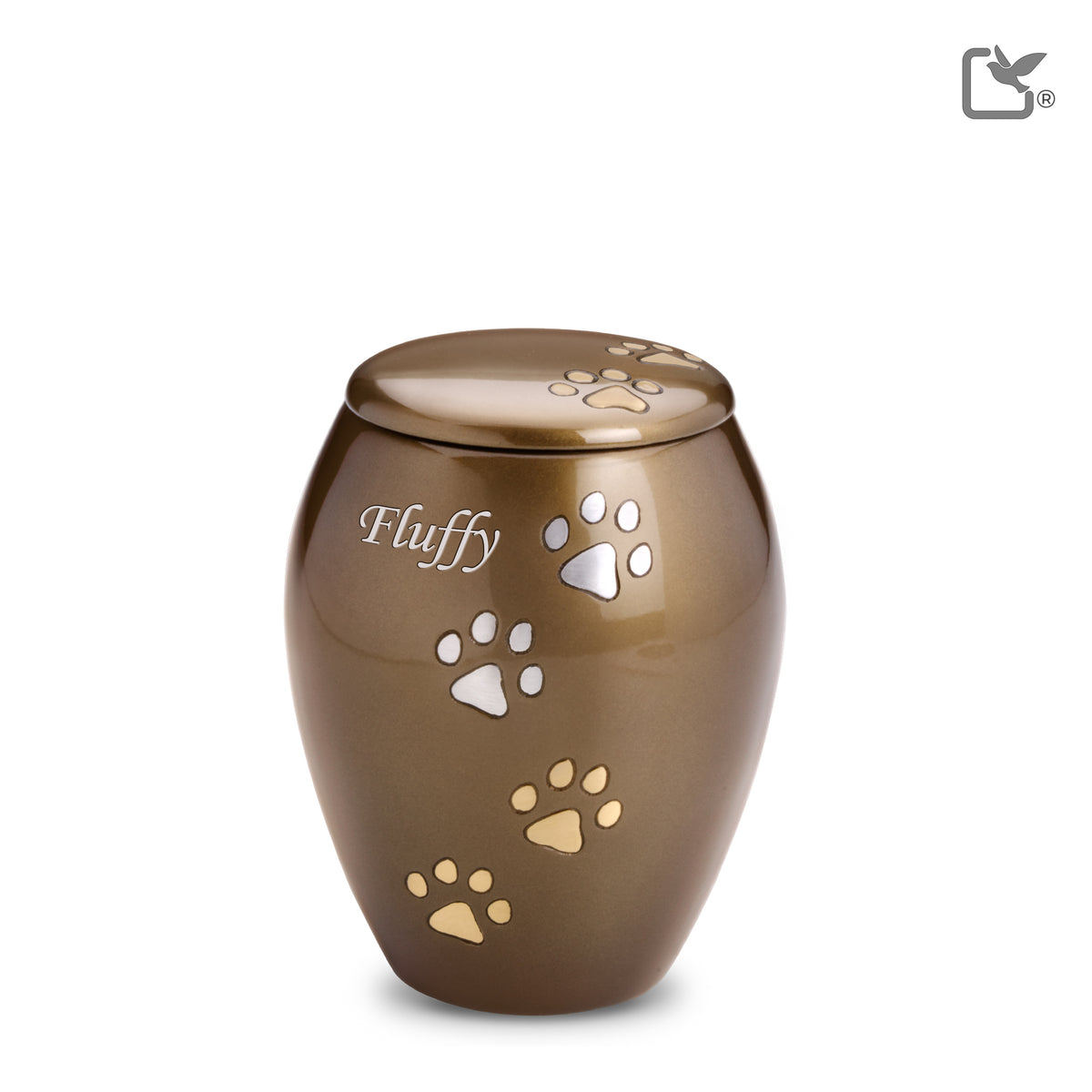 P504S   Majestic Small Pet Urn Bronze &amp; Bru Gold