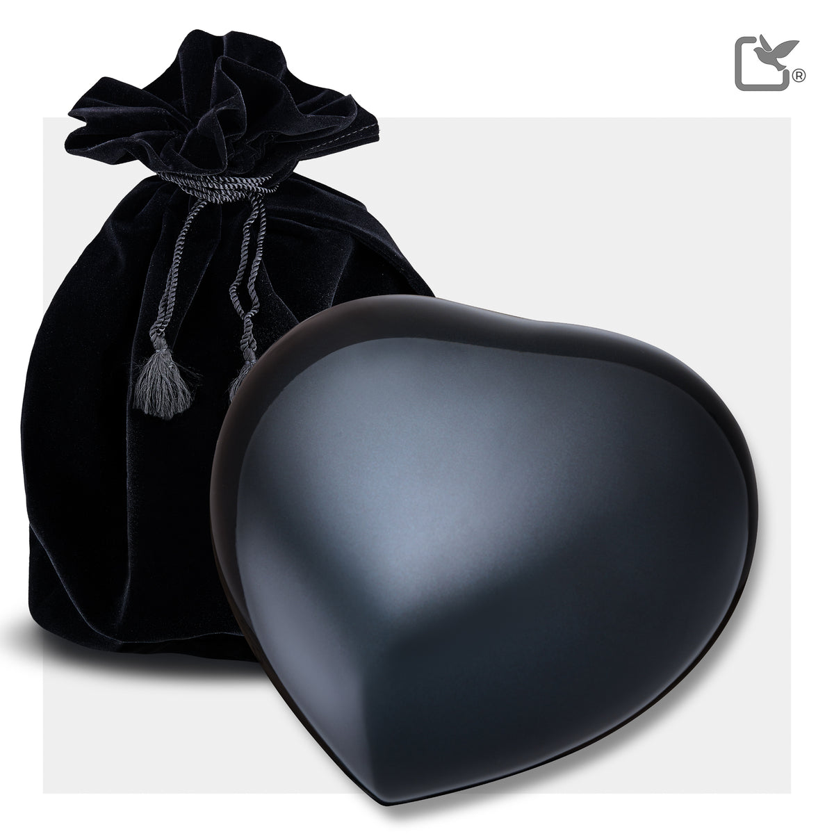 P643M   No Paws Medium Heart Pet Urn Midnight