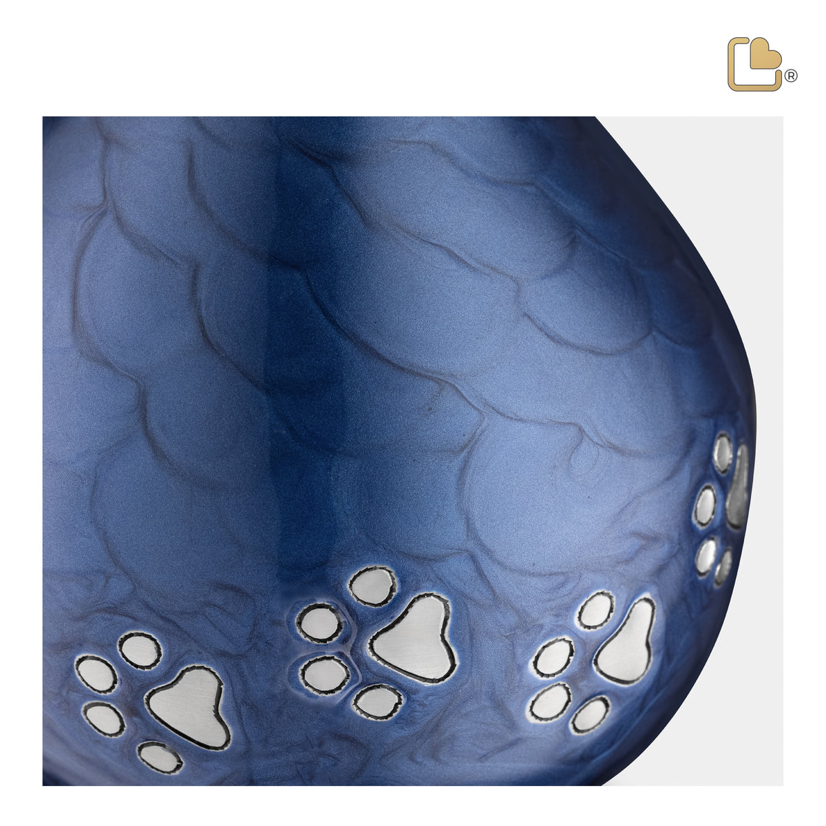 P645M   LoveDrop Medium Pet Urn Blue & Bru Pewter