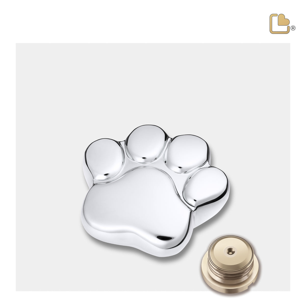 P670K   LovePaw Pet Keepsake Urn Pol Silver